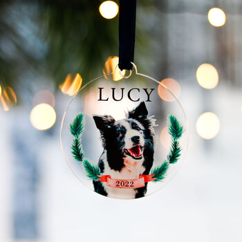 Puppy Dogs 1st Christmas Personalised Photo Decoration, 6 of 6