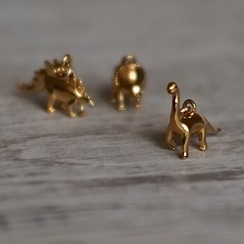Gold Plated Dinosaur Charm Necklace, 5 of 11