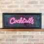 ‘Cocktails’ Reverse Glass Faux Neon Wall Art, thumbnail 9 of 9