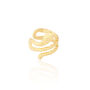 Yellow Gold Plated Snake Ear Cuff, thumbnail 3 of 6