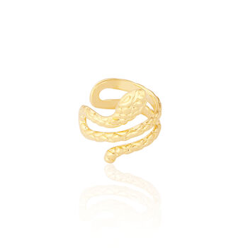 Yellow Gold Plated Snake Ear Cuff, 3 of 6