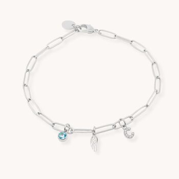 Charm Builder™ Silver Paperclip Chain Multi Charm Bracelet, 2 of 10