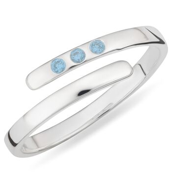 Sterling Silver Birthstone Open Ring, 8 of 12