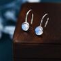 Sterling Silver Simulated Moonstone Drop Earrings, thumbnail 4 of 12