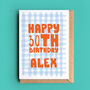 Personalised Gingham Birthday Age Card, thumbnail 1 of 3