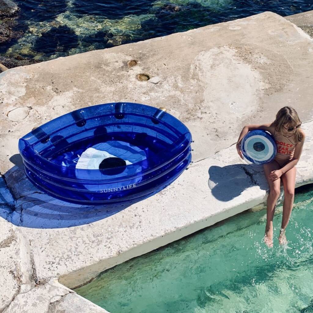 Blue Eye Inflatable Pool With Gold Lashes, 1 of 3