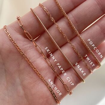 Rose Gold Paperclip Chain Necklace, 3 of 6