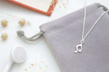 Sterling Silver Music Note Necklace, 5 of 7