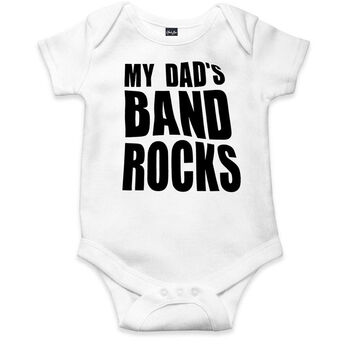 Funny New Baby Gift My Dad's Band Rocks Baby Grow, 2 of 2