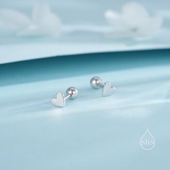 Sterling Silver Tiny Heart Earrings, 7 of 12