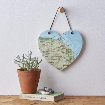 Personalised Map Location Hanging Heart, 2 of 3