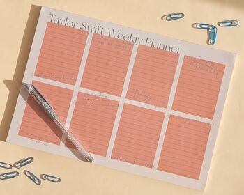 Taylor Swift Weekly Planner A4 Notepad, 2 of 5