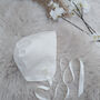 Venice Silk Christening Bonnet, thumbnail 1 of 5