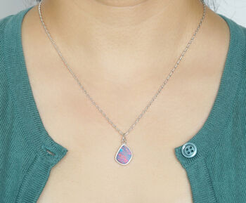 Australian Opal Doublet Necklace In Sterling Silver, 2 of 4