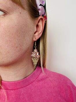 Ice Cream Glitter Resin Earrings / Sweet Tooth Gift / Beach Holiday Accessory, 10 of 10