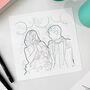 Custom Couples Line Drawing Personalised Illustration, thumbnail 8 of 10