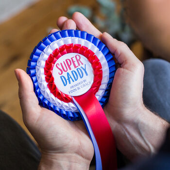 Super Dad Fathers Day Personalised Rosette, 3 of 7