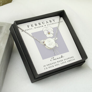 Birth Flower Necklace Gift For Her, 3 of 12