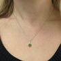 August Birthstone Necklace, Peridot, Silver Plated, thumbnail 3 of 6