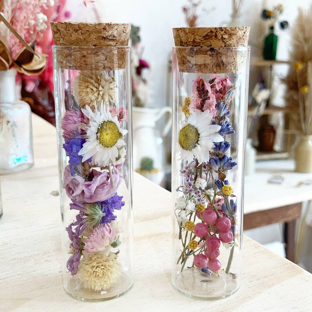 Dried Flower Keepsake Bottle By Gather + Give | notonthehighstreet.com