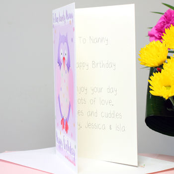Personalised Owl Relation Birthday Card, 8 of 9