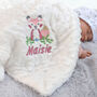 Personalised Embroidered Fox Baby Blanket With Name, thumbnail 1 of 10