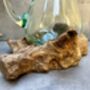 22cm Handmade Molten Glass Wine Jug Natural Teak Root Wooden, thumbnail 7 of 12