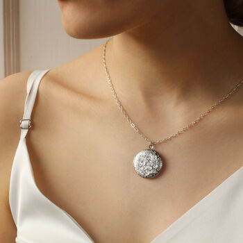 Silver Flower Locket Necklace, 9 of 11