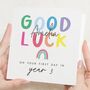 Rainbow Good Luck First Day School Card, thumbnail 1 of 7
