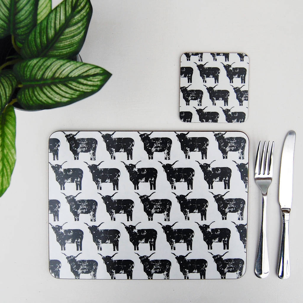 Set Of Four Highland Placemats By Izzi Rainey