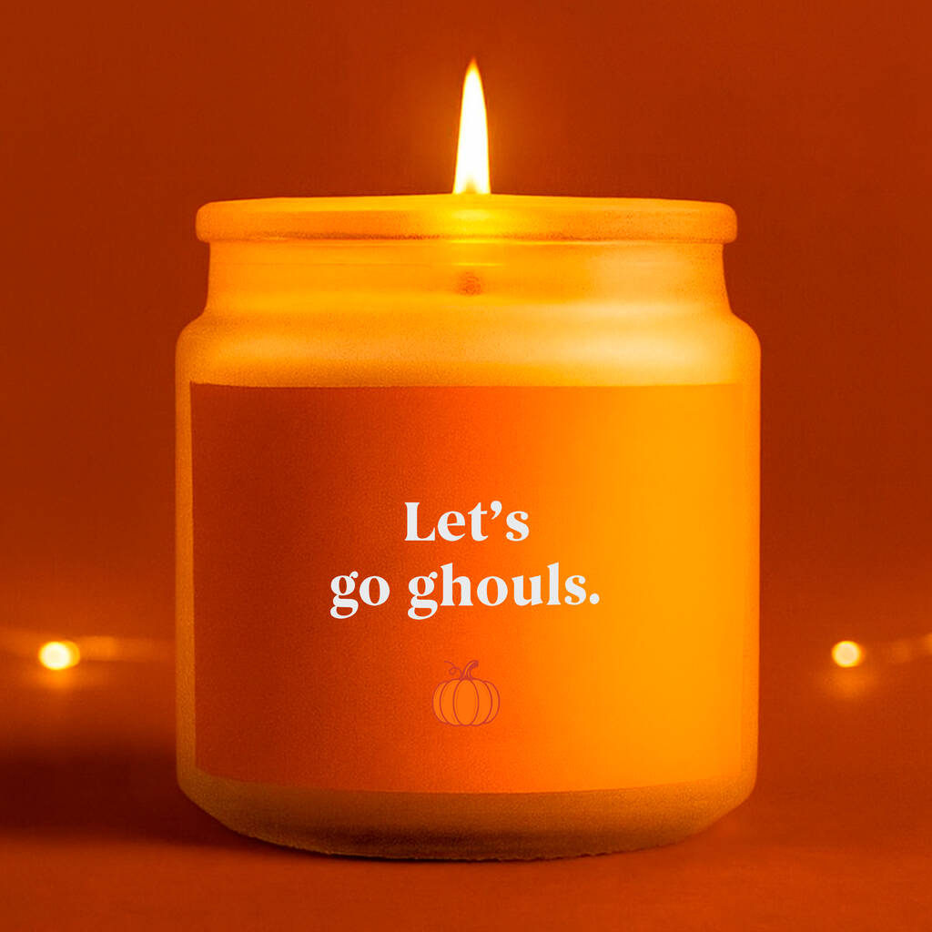Clear Glass Jar Candle • 'Let's Go Ghouls' • Halloween Candle • Scented Candle • Gift For Her • Girls • Autumnal Home Décor • Gift Boxed, 1 of 3