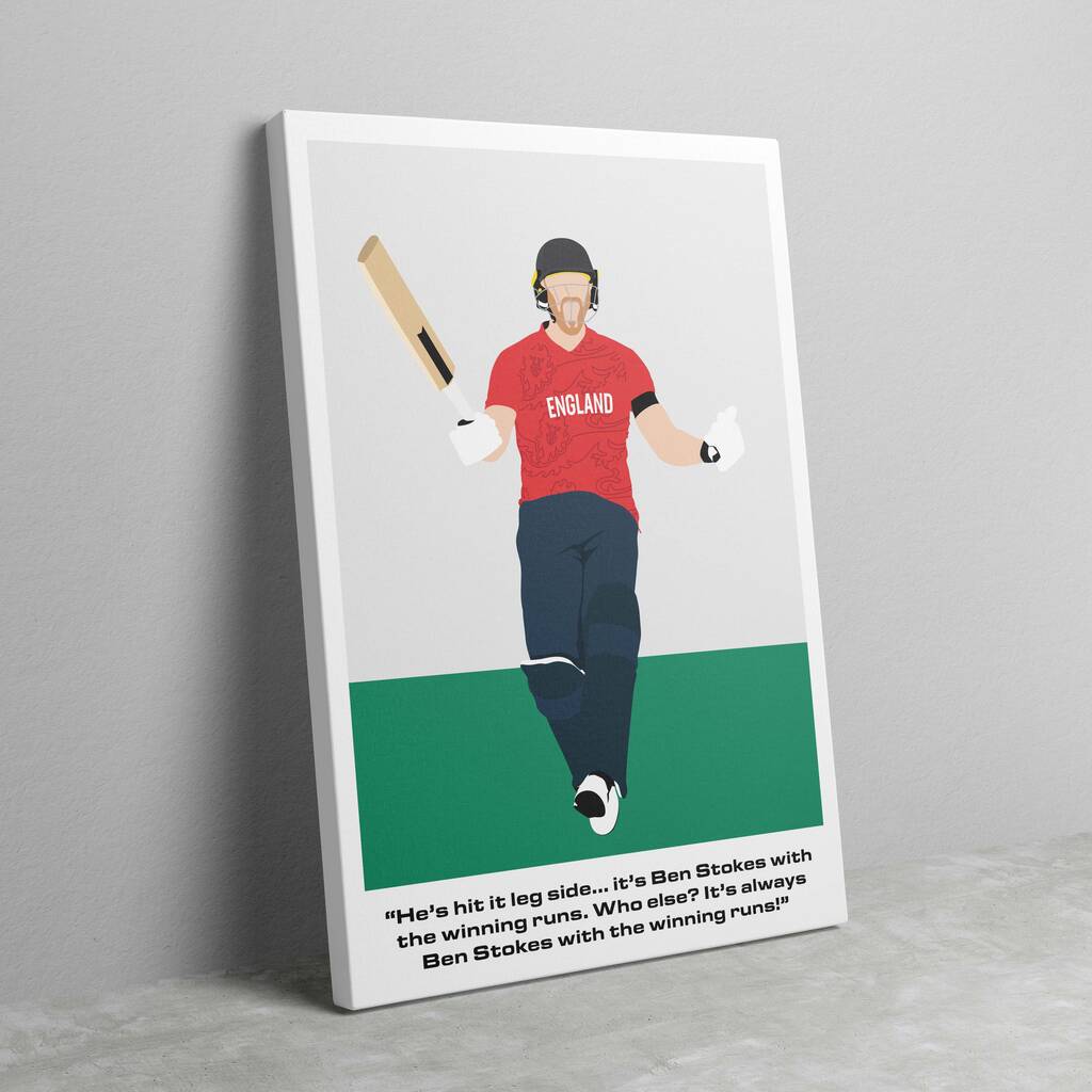 Ben Stokes Commentary T20 World Cup Cricket Canvas, 1 of 2