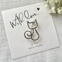 Gold Or Silver Cat Outline Lapel Brooch, thumbnail 6 of 11