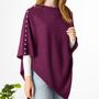 Wool Knit Poncho With Pearls, thumbnail 1 of 7