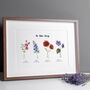 Personalised Birth Flower Family Landscape Print, thumbnail 7 of 7