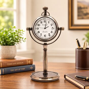 Personalised 8th Anniversary Bronze Desk Clock, 8 of 12