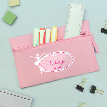 Personalised Ballerina Pink Pencil Case, 2 of 2