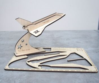 3D Personalised Wood Space Shuttle Card, 2 of 4