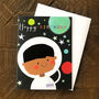 Mini Spaceman Happy Birthday Card, thumbnail 4 of 5