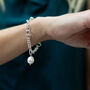 Chunky Silver Bracelet With Oversized Pearl, thumbnail 1 of 3