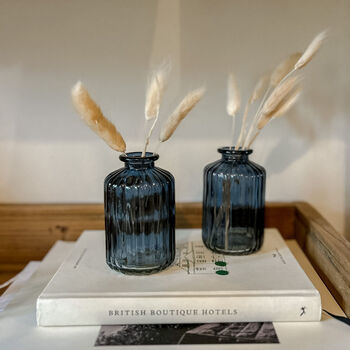 Blue Glass Bottle Vases Florence Set Of Two, 3 of 4