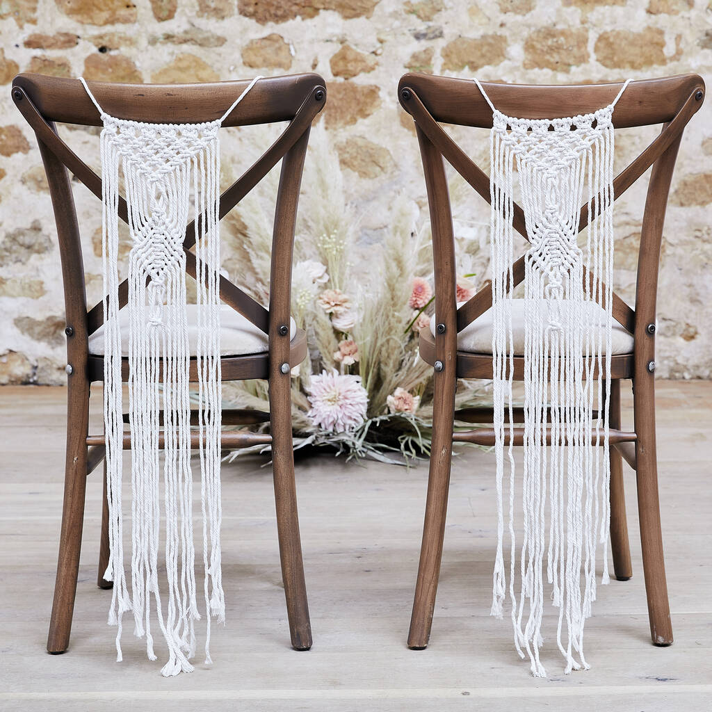 Macrame Wedding Chair Decorations, 1 of 3