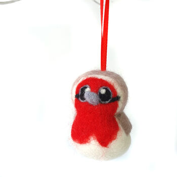 Needle Felted Robin Christmas Decoration, 4 of 8