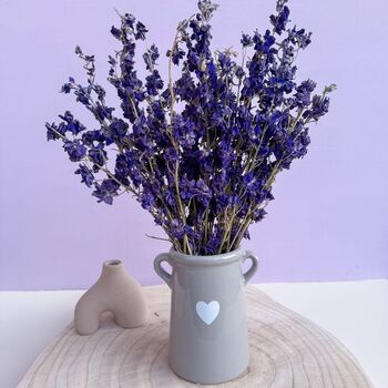 Blue Dried Delphiniums With Vase Gift, 3 of 4