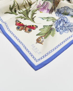 Agnes Tales Square Silk Blend Scarf, 5 of 5