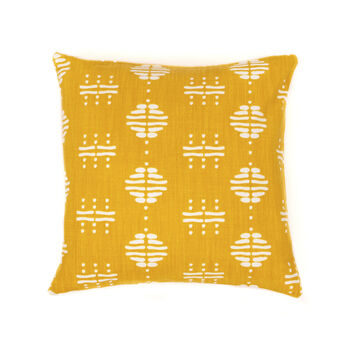 Nala Recycled Cotton Cushion Cover In Yellow, 2 of 4