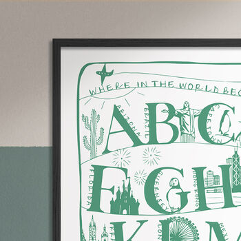 Personalised A To Z Of The World Alphabet Print, 6 of 7