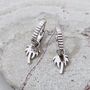 The Palm Tree Accent Pyramid Hoop Earrings, Silver, thumbnail 1 of 5