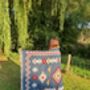 Navy Blue Aztec Blanket And Furniture Throw, thumbnail 8 of 11