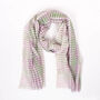 Linen Scarf, Sage And Lilac Check, thumbnail 1 of 4